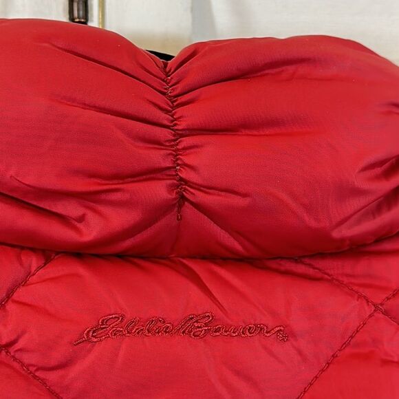 Eddie Bauer 700 Fill Power Goose Down Red Quilted Vest Small - Picture 6 of 14